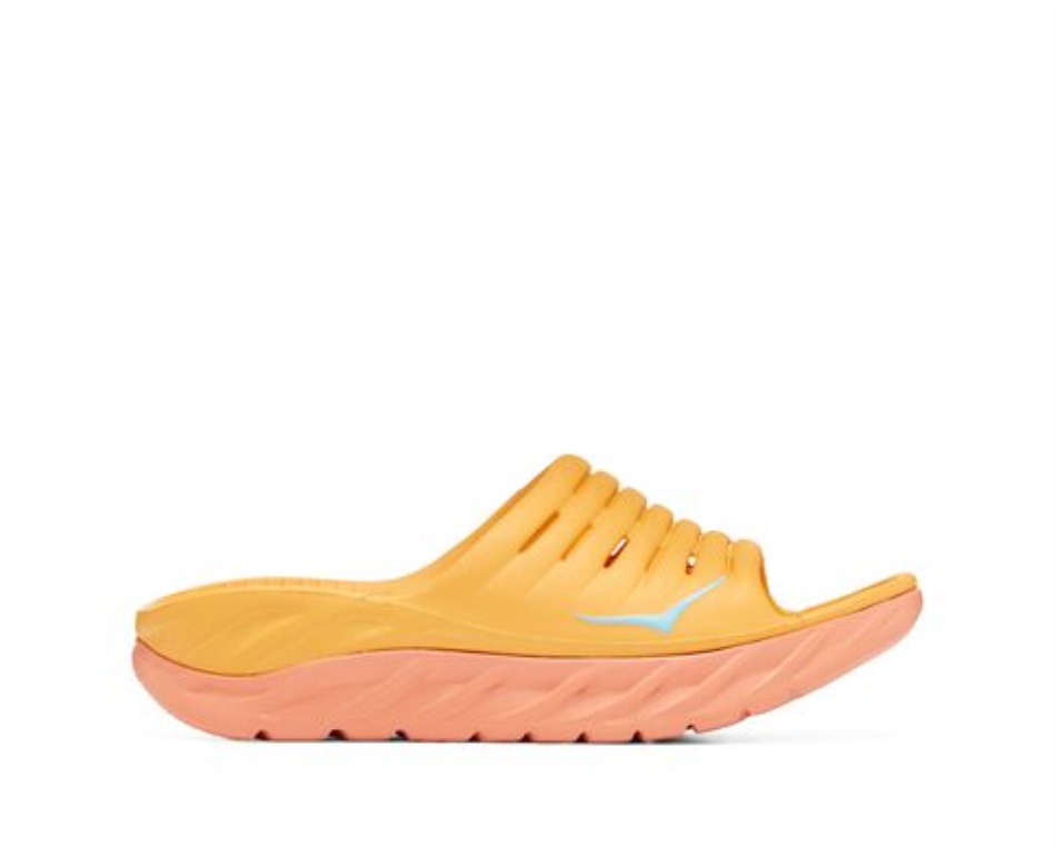 Ora Recovery Slide Hoka Amber Yellow Shell Coral