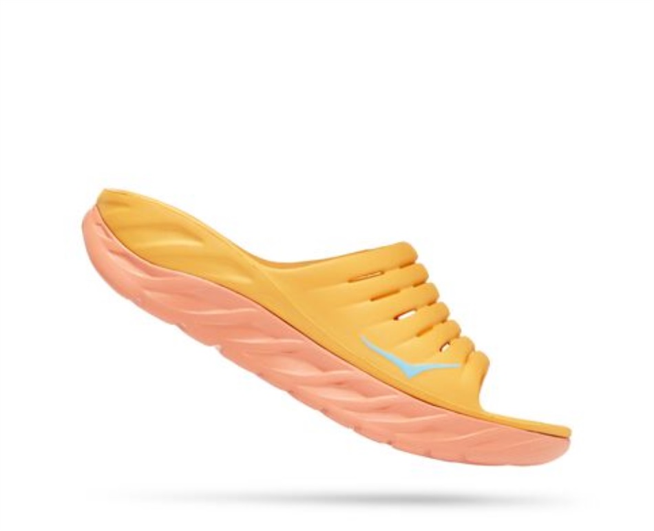 Ora Recovery Slide Hoka Amber Yellow Shell Coral