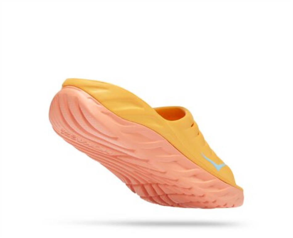 Ora Recovery Slide Hoka Amber Yellow Shell Coral