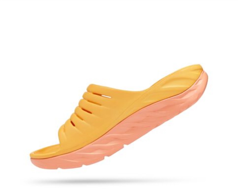 Ora Recovery Slide Hoka Amber Yellow Shell Coral