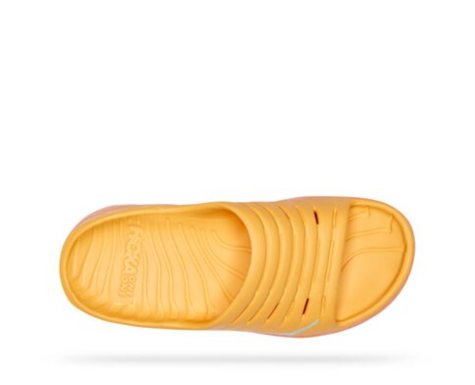 Ora Recovery Slide Hoka Amber Yellow Shell Coral