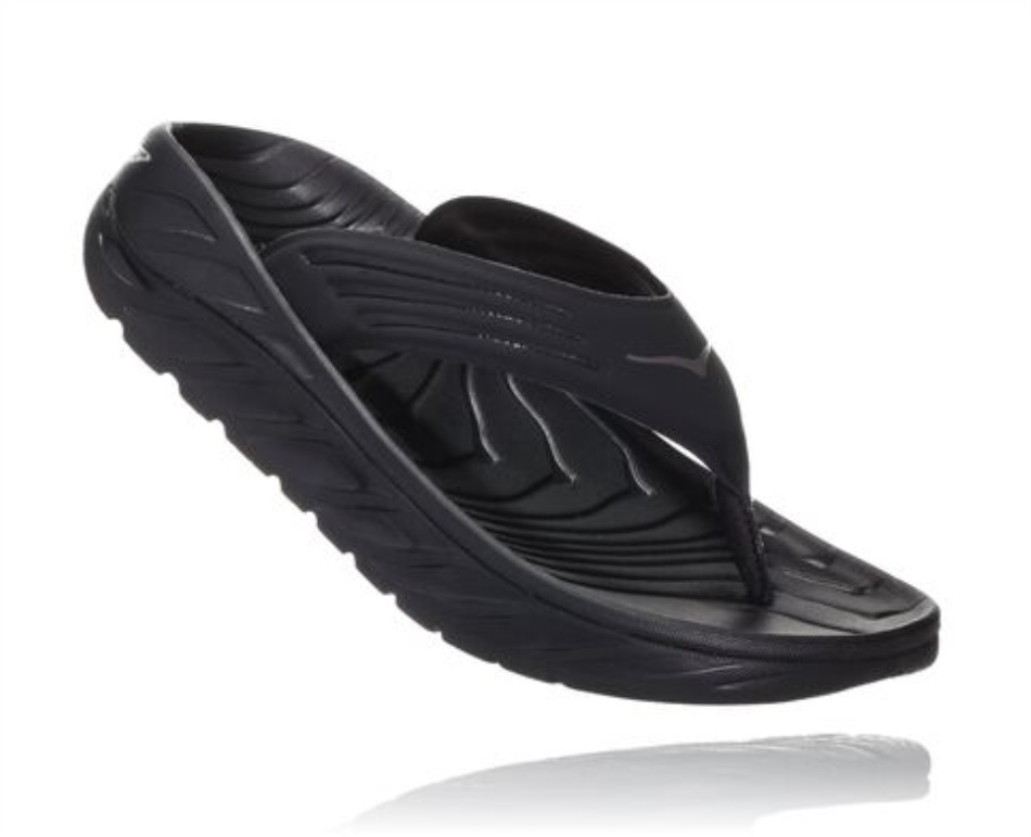 Hoka ORA Recovery Flip Black Dark Gull Gray
