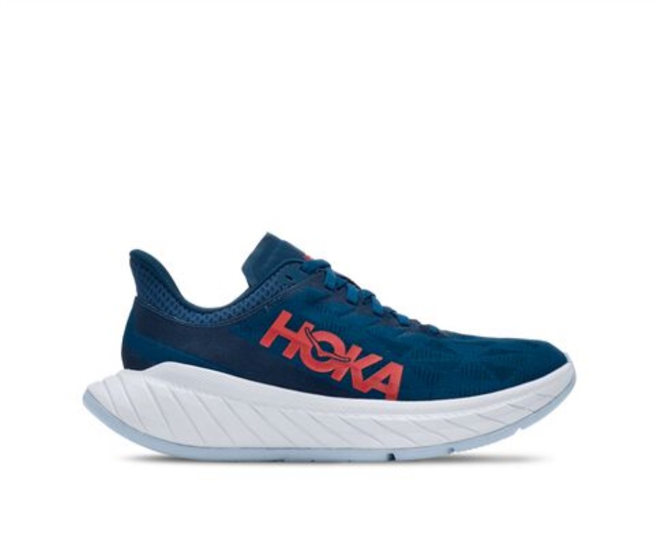 Carbon X 2 Hoka Moroccan Blue Hot Coral