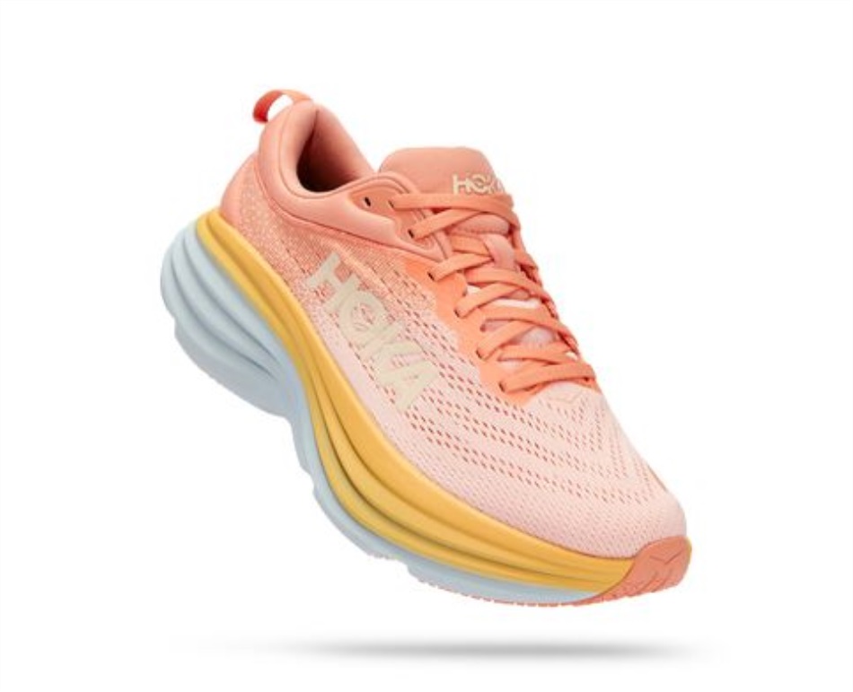 Bondi 8 Hoka Shell Coral Peach Parfait