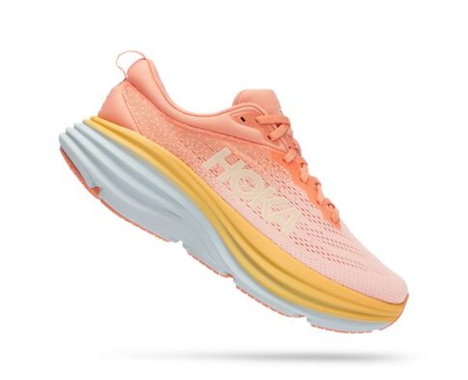 Bondi 8 Hoka Shell Coral Peach Parfait