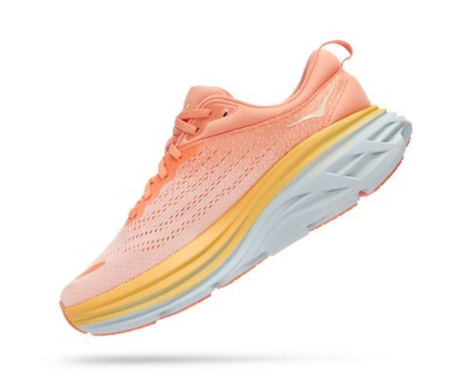 Bondi 8 Hoka Shell Coral Peach Parfait