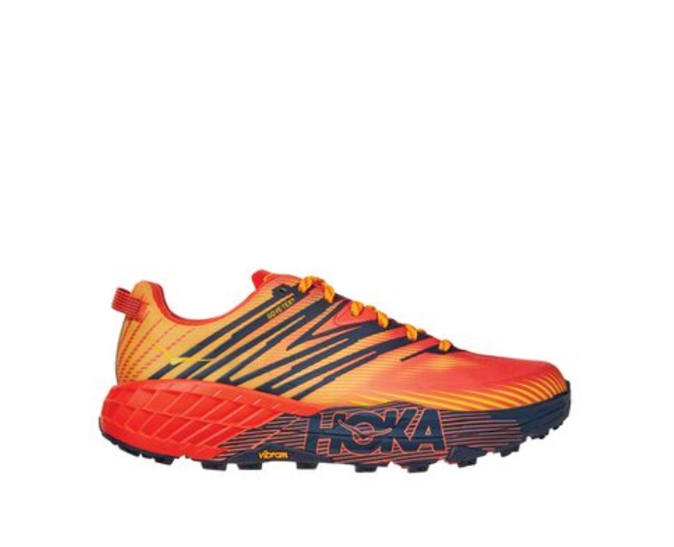 Hoka Speedgoat 4 GTX Mandarin Red Gold Fusion