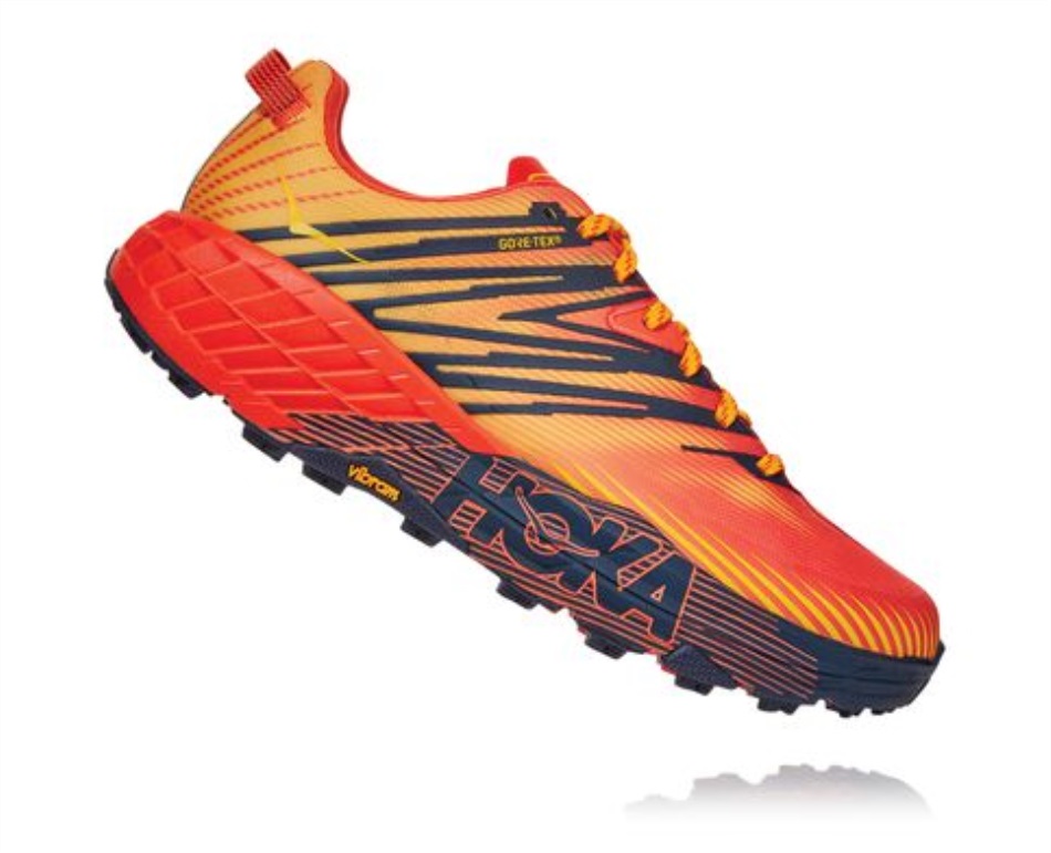 Hoka Speedgoat 4 GTX Mandarin Red Gold Fusion