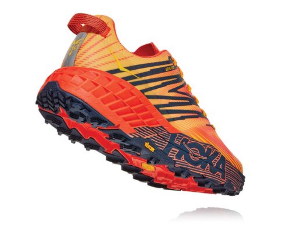 Hoka Speedgoat 4 GTX Mandarin Red Gold Fusion