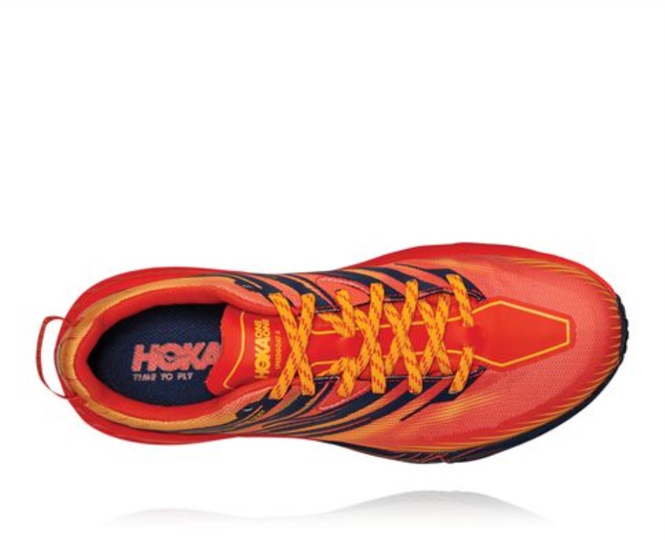 Hoka Speedgoat 4 GTX Mandarin Red Gold Fusion