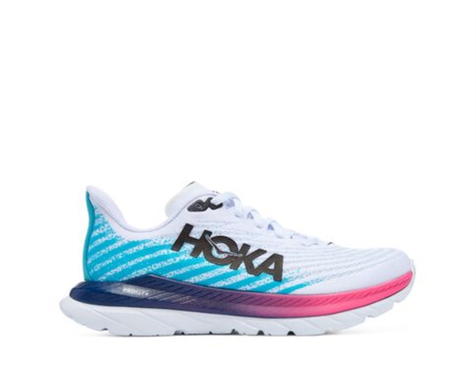 Hoka Mach 5 White Scuba Blue