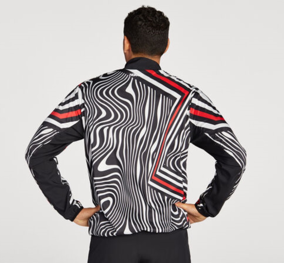 Wind-Resistant Jacket Hoka Black White Ironman Red 
