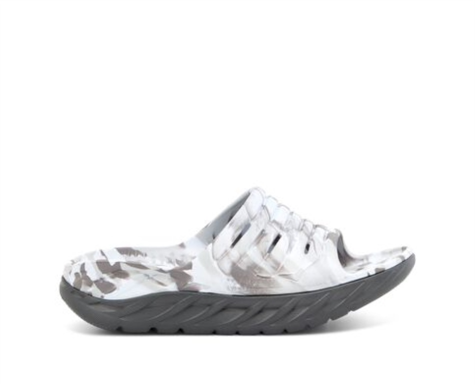 Hoka Ora Recovery Slide Swirl Lunar Rock Sharkskin