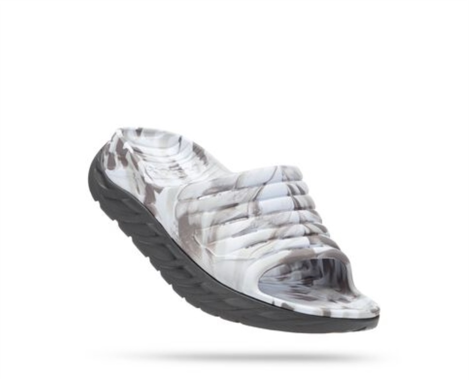 Hoka Ora Recovery Slide Swirl Lunar Rock Sharkskin