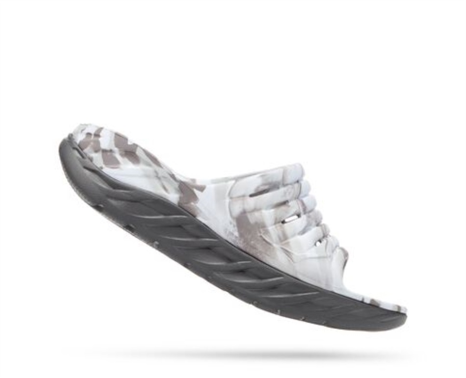 Hoka Ora Recovery Slide Swirl Lunar Rock Sharkskin