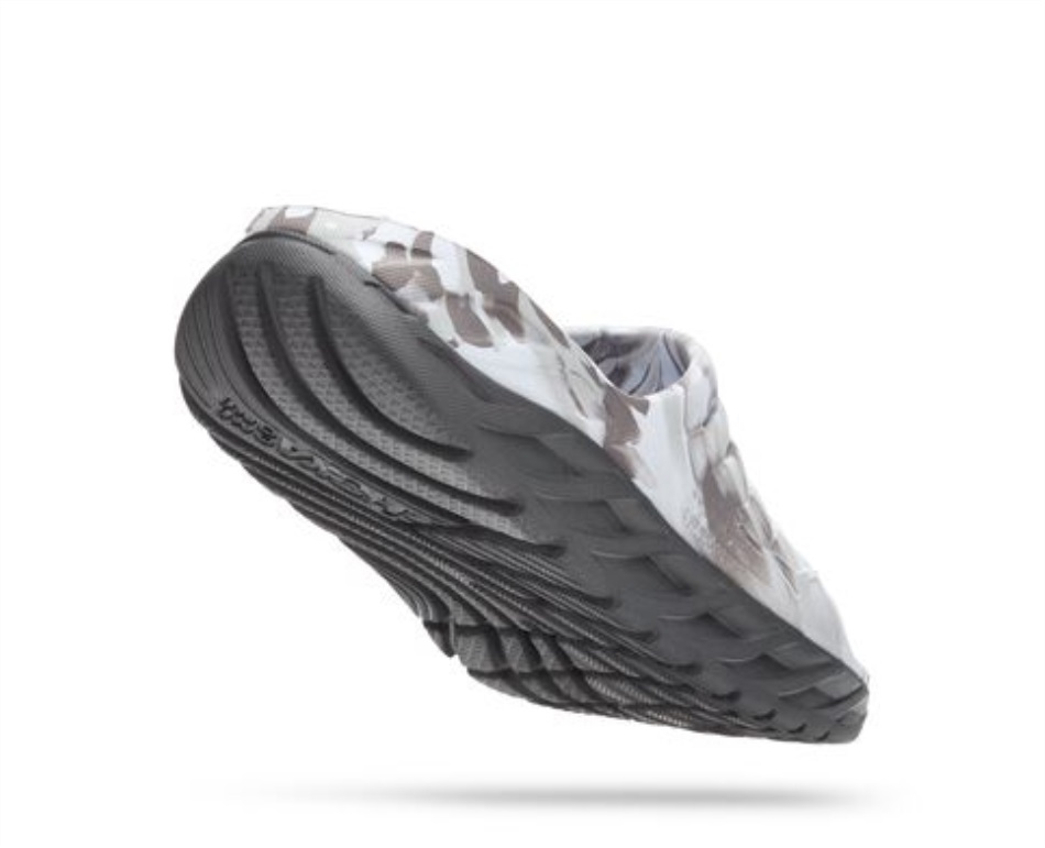 Hoka Ora Recovery Slide Swirl Lunar Rock Sharkskin
