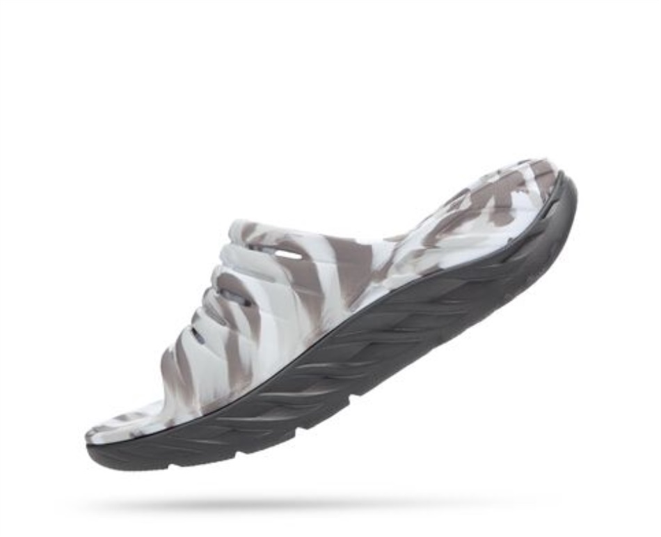 Hoka Ora Recovery Slide Swirl Lunar Rock Sharkskin