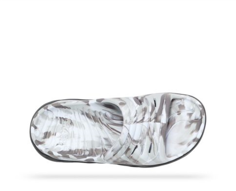 Hoka Ora Recovery Slide Swirl Lunar Rock Sharkskin