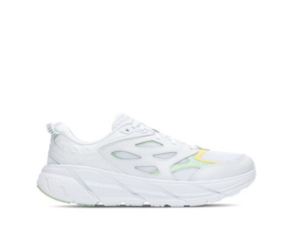 Clifton L Hoka White Green Ash
