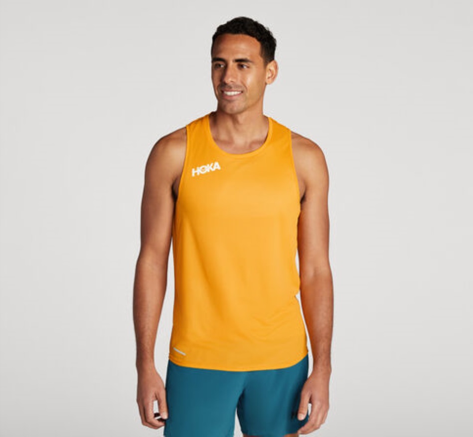 Hoka Glide Singlet Radiant Yellow
