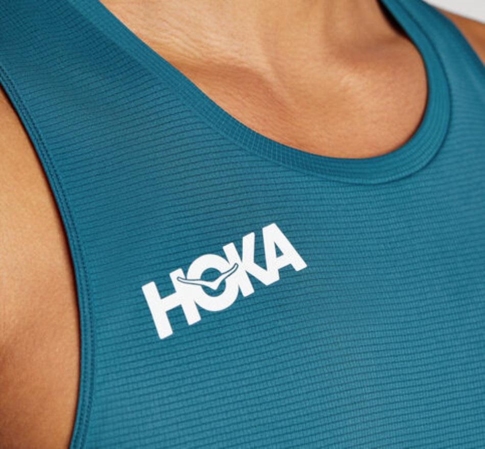Hoka Glide Singlet Blue Coral
