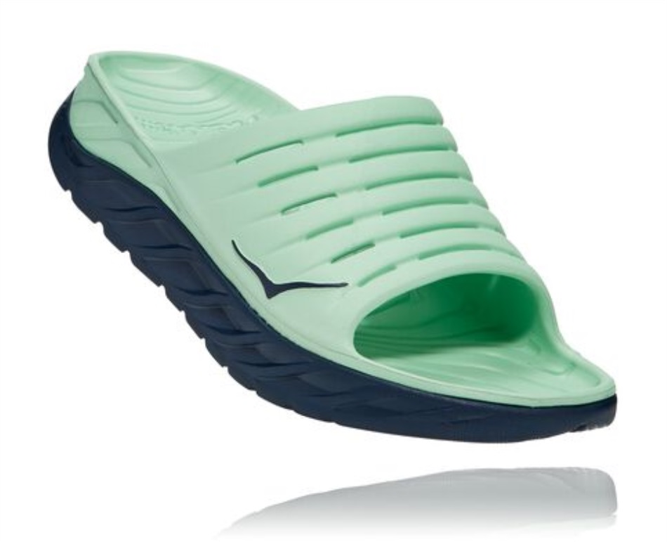 Hoka ORA Recovery Slide Green Ash Outer Space