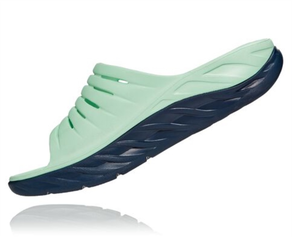 Hoka ORA Recovery Slide Green Ash Outer Space