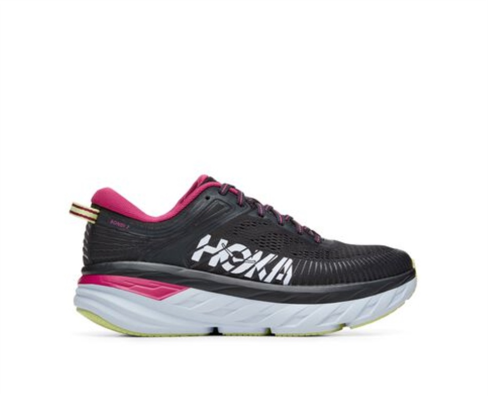 Hoka Bondi 7 Blue Graphite Festival Fuchsia