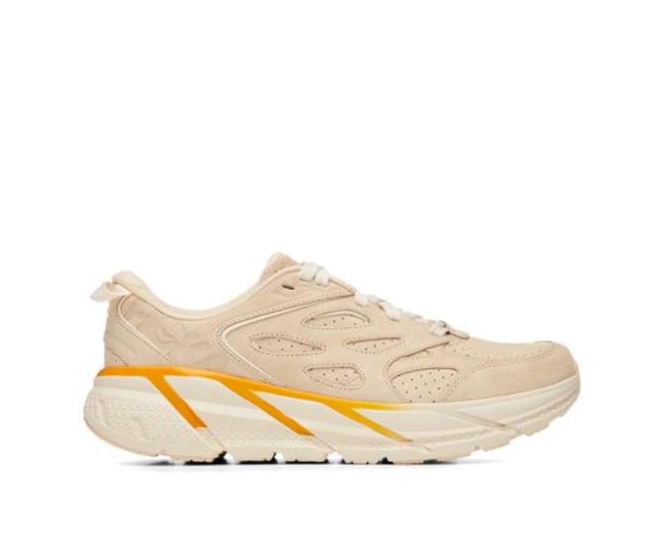 Clifton L Suede Hoka Short Bread Radiant Yellow