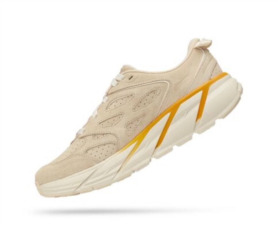 Clifton L Suede Hoka Short Bread Radiant Yellow