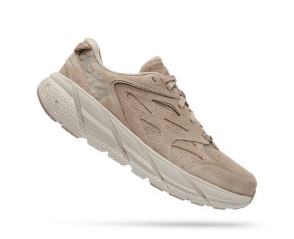 Hoka Clifton L Suede Simply Taupe Pumice Stone