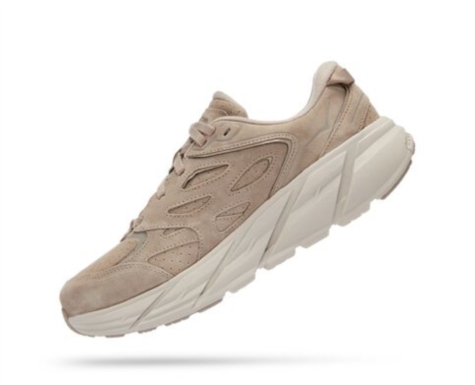 Hoka Clifton L Suede Simply Taupe Pumice Stone