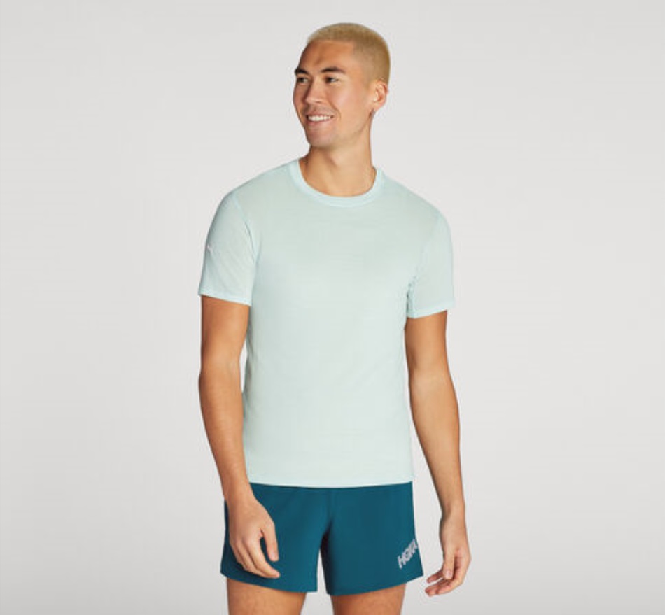 Merino Blend Short Sleeve Hoka Blue Glass