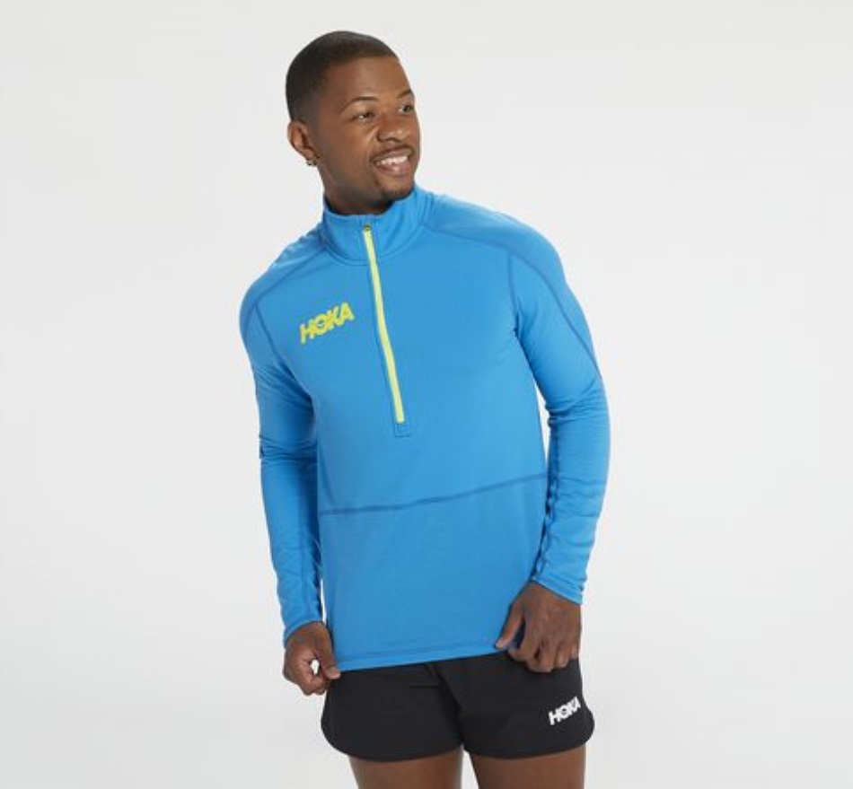 1 2 Zip Midlayer Hoka Diva Blue